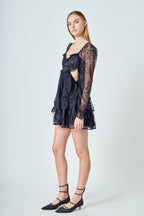 Premium Cut-out Lace Mini Dress