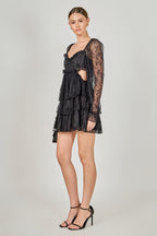 Premium Cut-out Lace Mini Dress