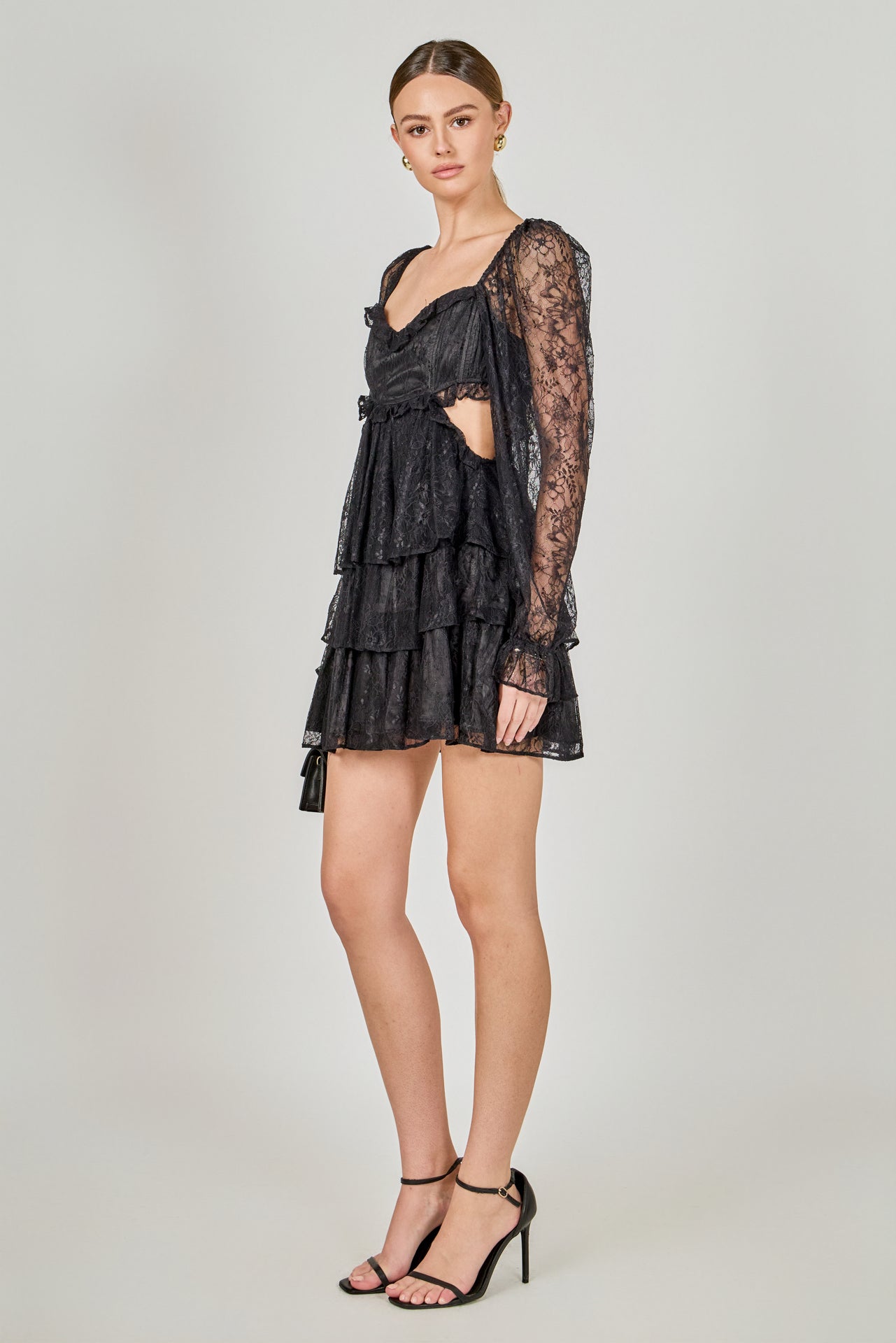 Premium Cut-out Lace Mini Dress