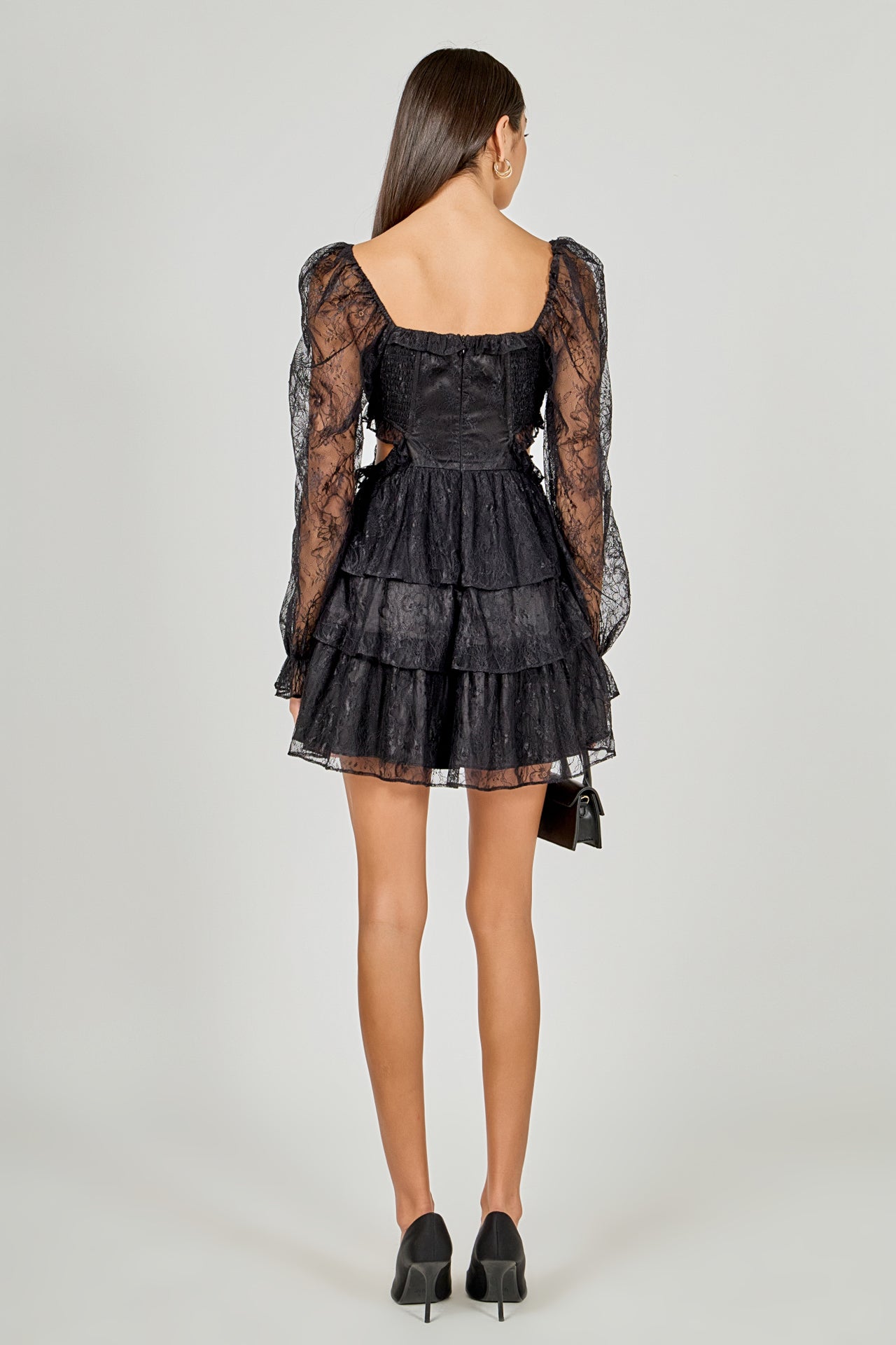 Premium Cut-out Lace Mini Dress