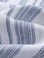 Stripe Linen Look Button Up Shirt & Straight Leg Linen Pants