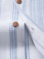 Stripe Linen Look Button Up Shirt & Straight Leg Linen Pants