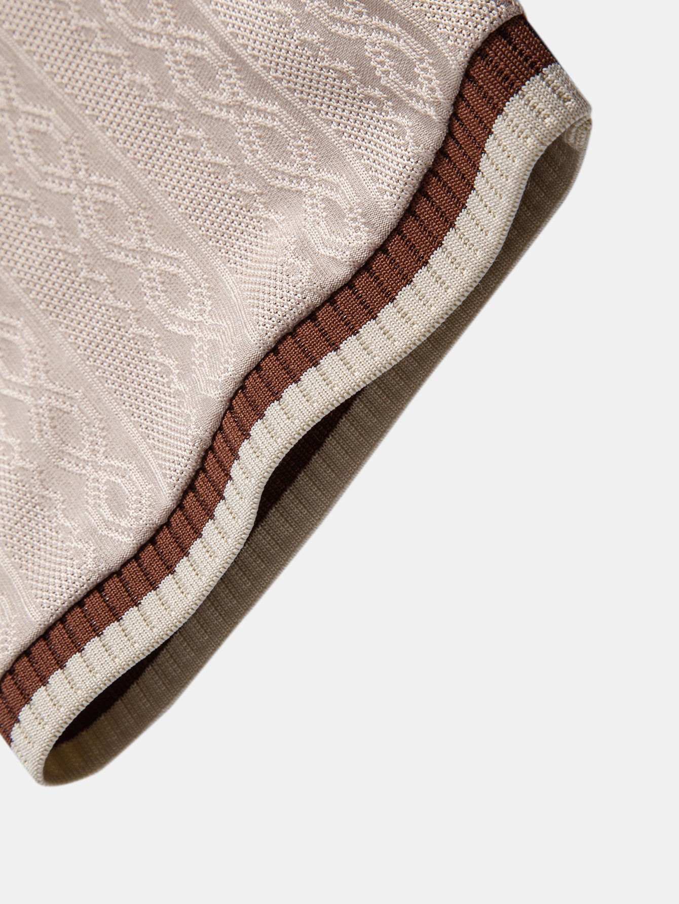 Contrast Trim Textured Zipper Knit Polo