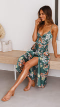 NATALIA™ | Vestido verde Floral