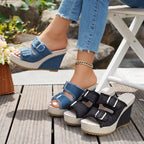 Elara | Sandalias de cuña vaqueras