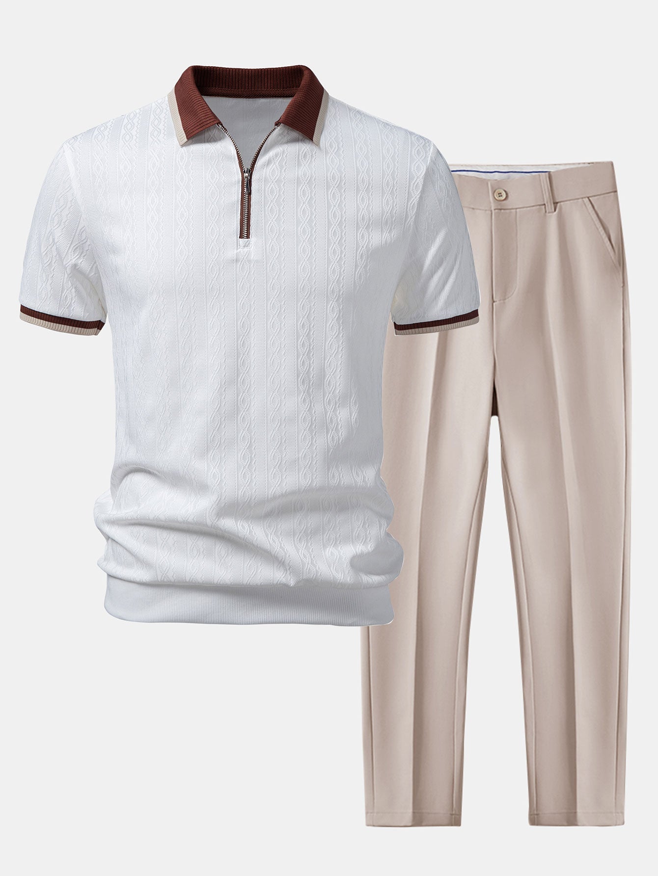 Mateo™ | Conjunto Polo Texturizado y Pantalón Slim