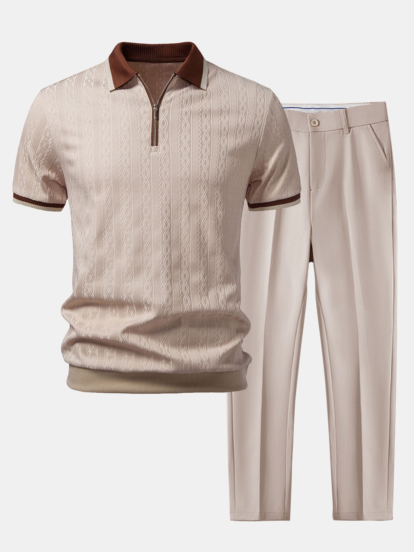 Mateo™ | Conjunto Polo Texturizado y Pantalón Slim
