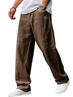 KAEL | Pantalon vintage holgados, rectos y  transpirables de Algodón y Lino
