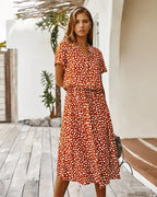 AMBAR | Vestido Vintage para mujer, vestido largo bohemio de manga con cuello vuelto