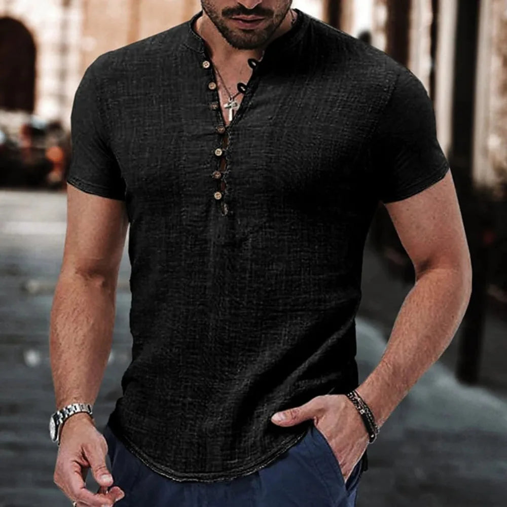 BRUNO | Camisa de Lino y Algodón Manga Corta