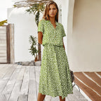AMBAR | Vestido Vintage para mujer, vestido largo bohemio de manga con cuello vuelto