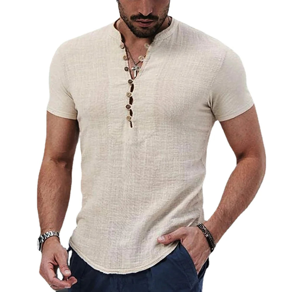 BRUNO | Camisa de Lino y Algodón Manga Corta