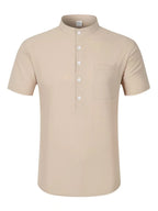 Henley | Conjunto de verano de algodón y lino para hombre