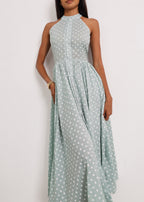Adriana Polka Icon Timeless Dress | Pistachio/White