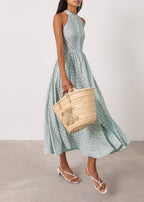 Adriana Polka Icon Timeless Dress | Pistachio/White