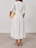 Vestido de verano Sierra de algodón bordado Blanco