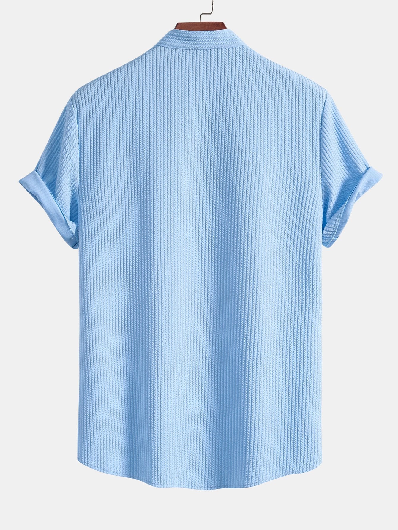 VALERIO | Camisa de cuello alto acanalada de corte ajustado.