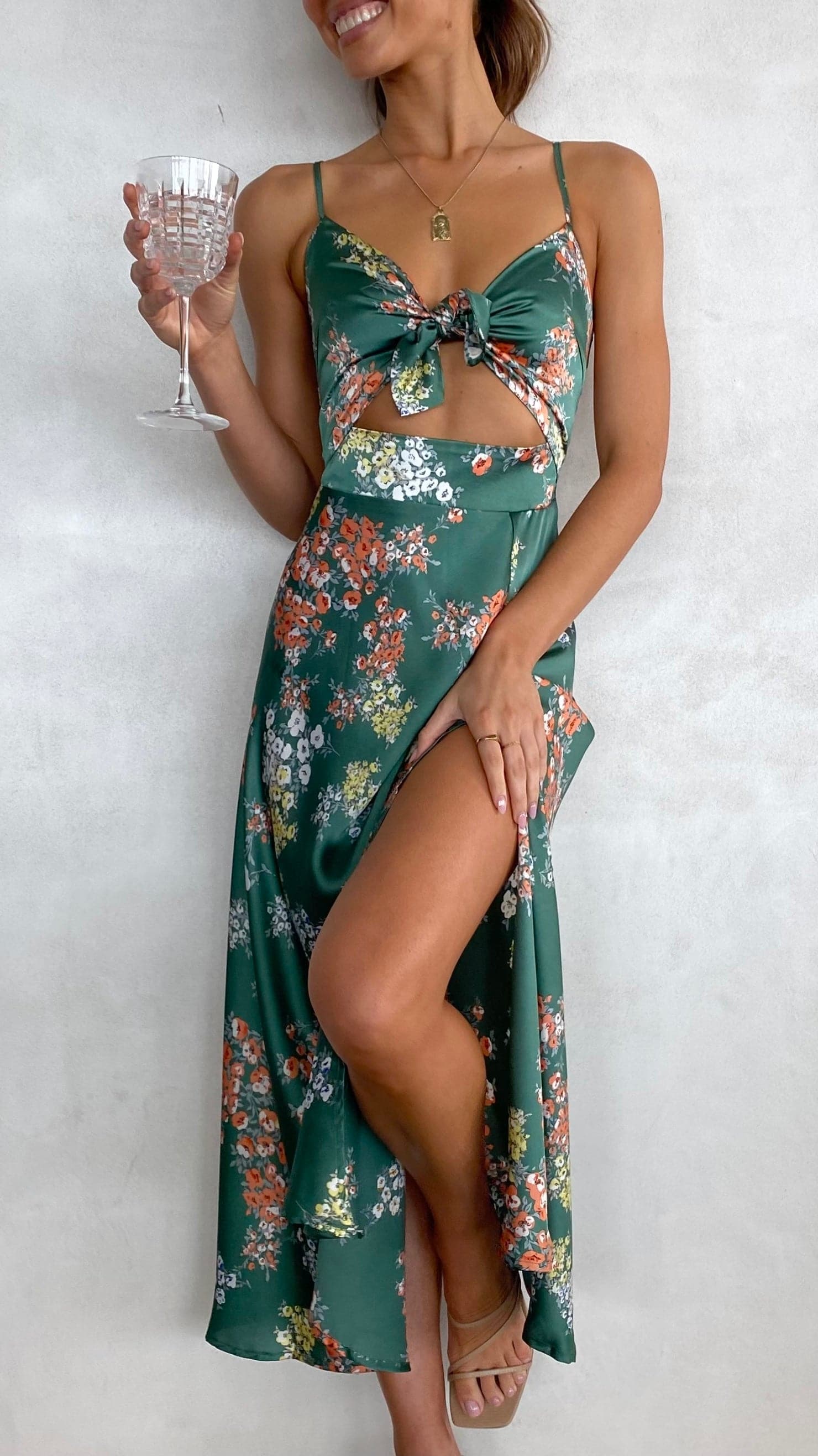 NATALIA™ | Vestido verde Floral