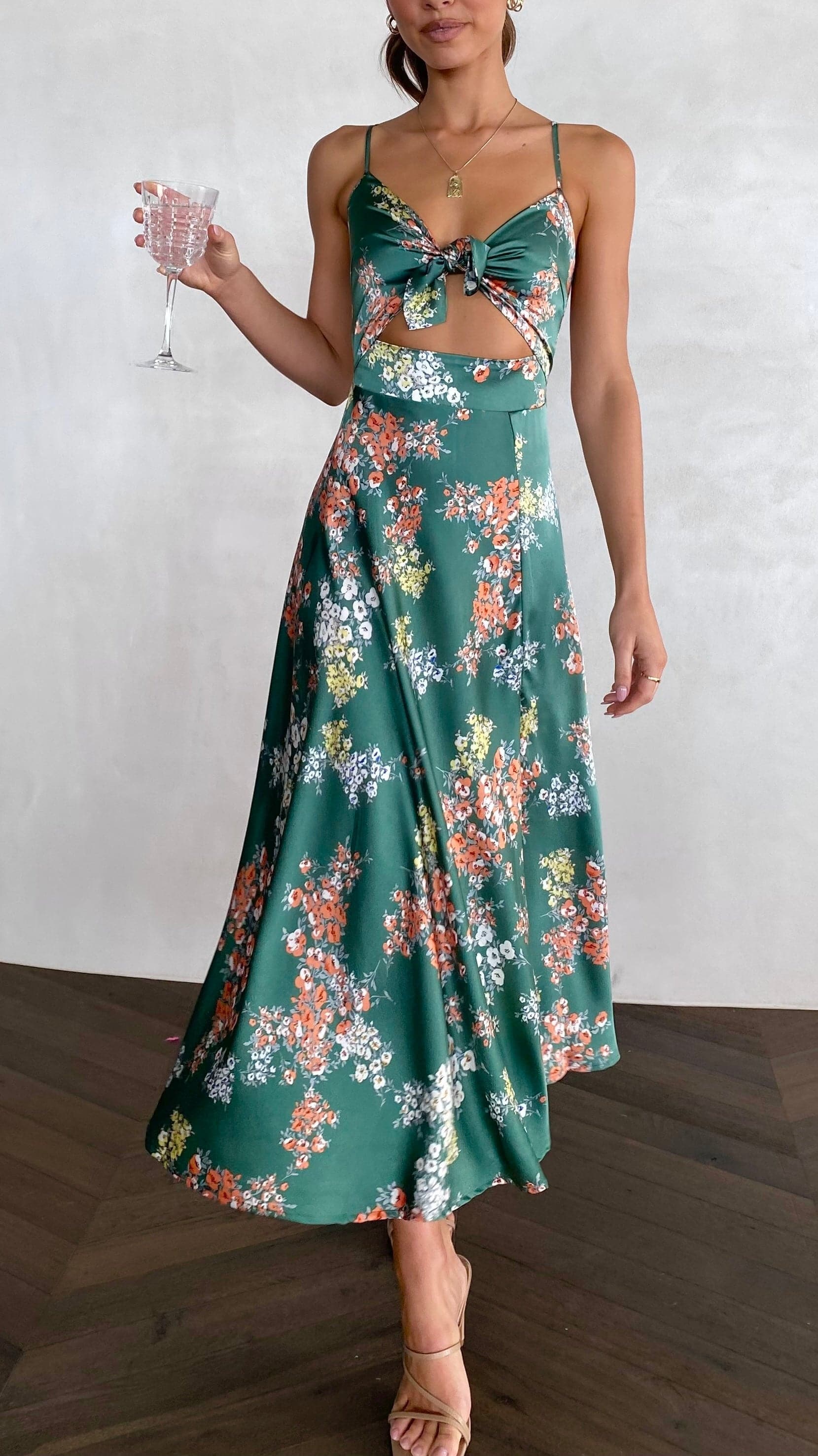 NATALIA™ | Vestido verde Floral