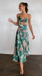 NATALIA™ | Vestido verde Floral