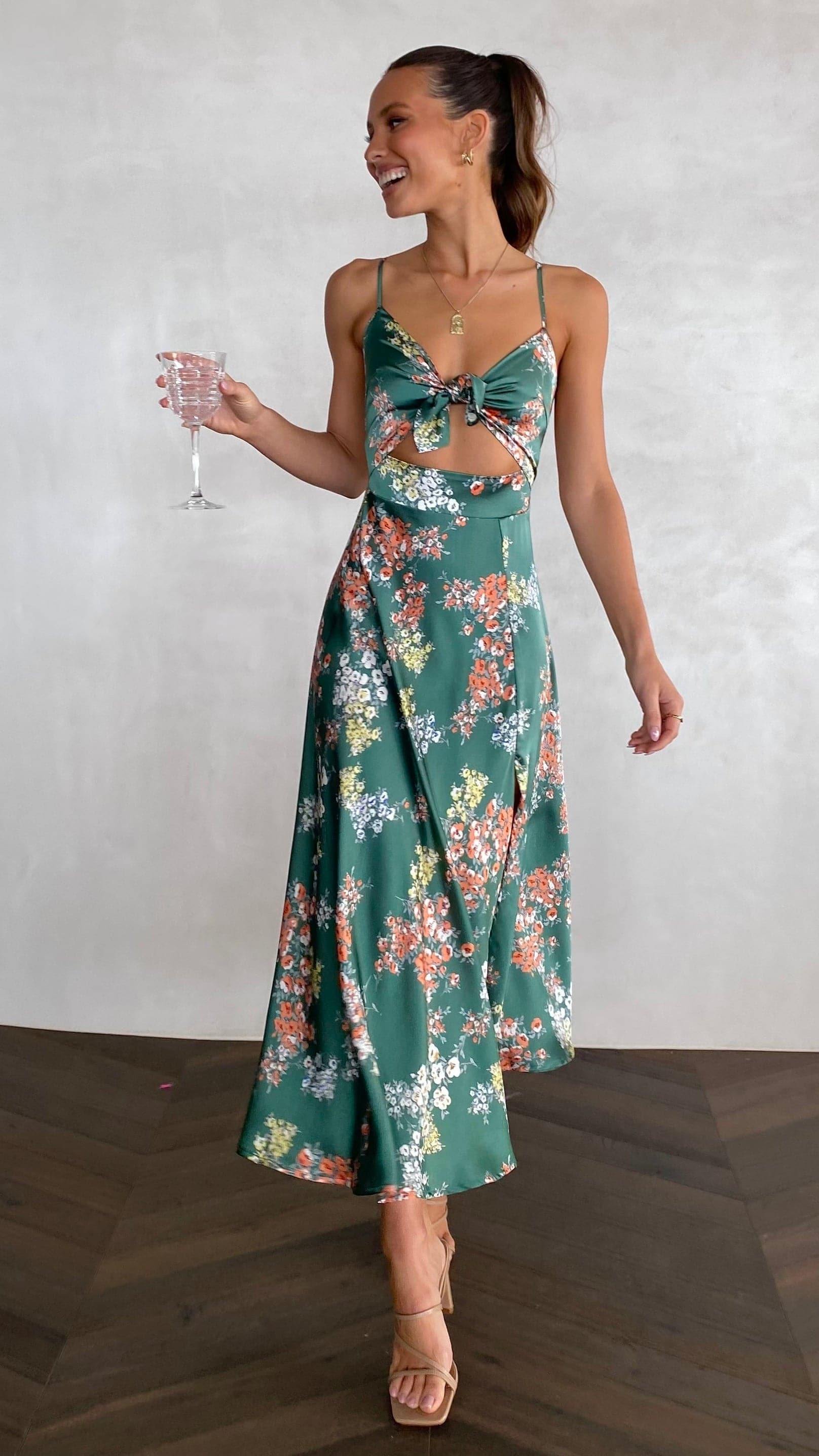 NATALIA™ | Vestido verde Floral