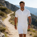 Zweiteiliges Sommer-Set für Herren aus Polohemd und Shorts