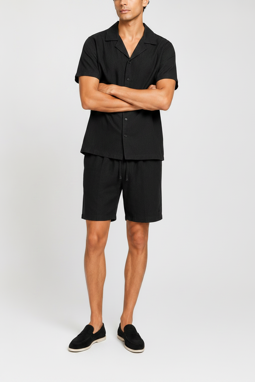 Conjunto de lino Valenci | Negro