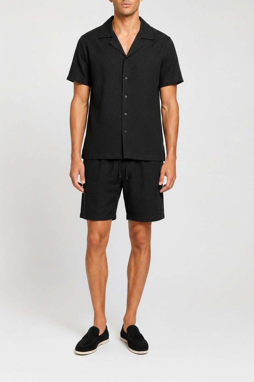 Conjunto de lino Valenci | Negro