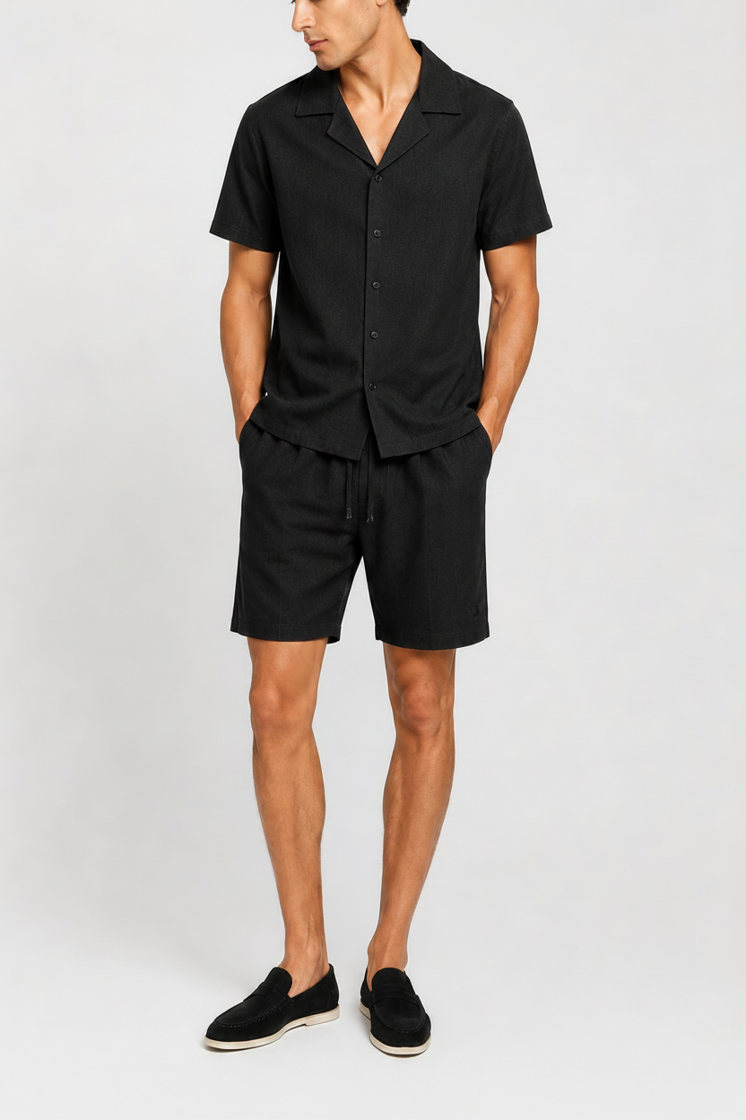 Conjunto de lino Valenci | Negro